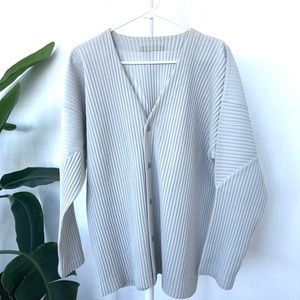 Issey Miyake Homme Plisse, Grey Basics Cardigan, with pockets